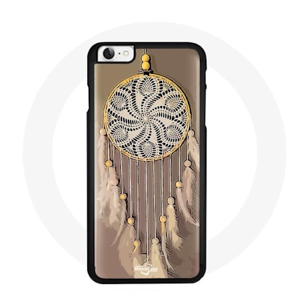 Skal för Iphone 6 Drömfångare beige gul svart mjukhet ömhet hjärta skydd indisk fjäder inte