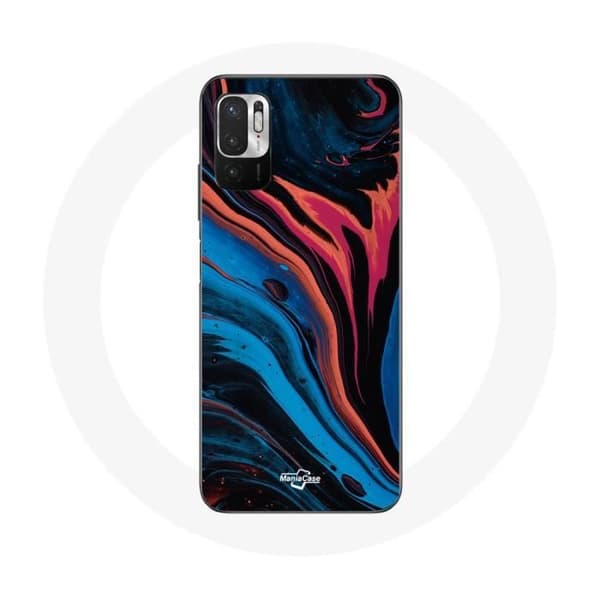 Cover til Xiaomi Redmi Note 10T 5G Abstrakt tekstur blå sort rød