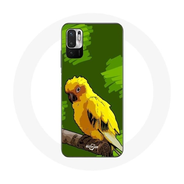 Coque för Xiaomi Redmi Note 10 5G Gula Parakitfåglar på Grön Bakgrund