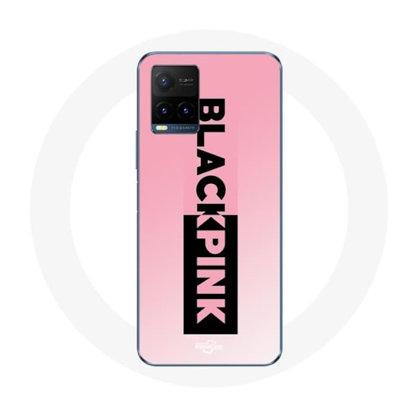 Coque för Vivo Y21s 2021 / Y21 2021 Blackpink K-pop-grupp Logotyp Svart Rosa Rosa Bakgrund