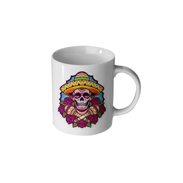 Mugg - Konst - Mexikanska Dödskallar - Keramik - 30cl - Diskmaskinssäker