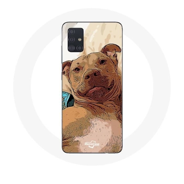 Skyddsfodral för Samsung Galaxy A51 5G American Pit Bull Terrier Brun
