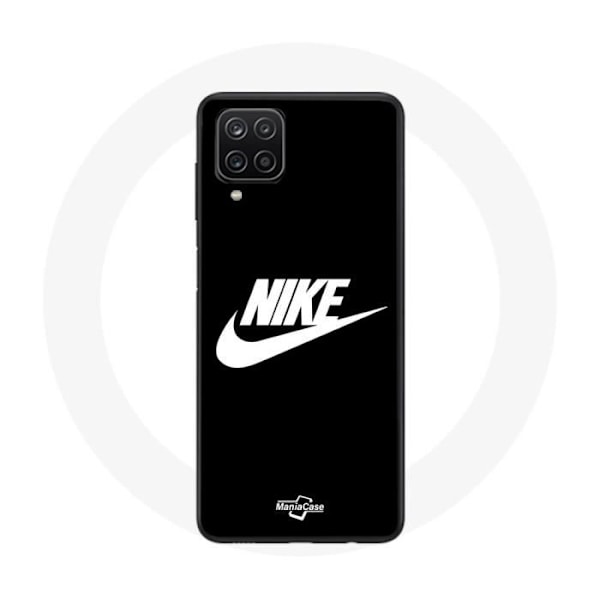 Coque för Samsung Galaxy A42 5G Nike-logotyp vit på svart bakgrund