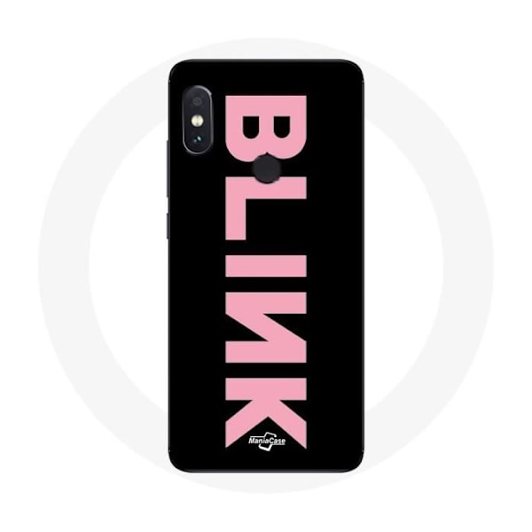 Coque för Xiaomi Redmi Note 5 AI Dual Camera Blink Fandom Blackpink Logotyp Rosa Bakgrund Svart