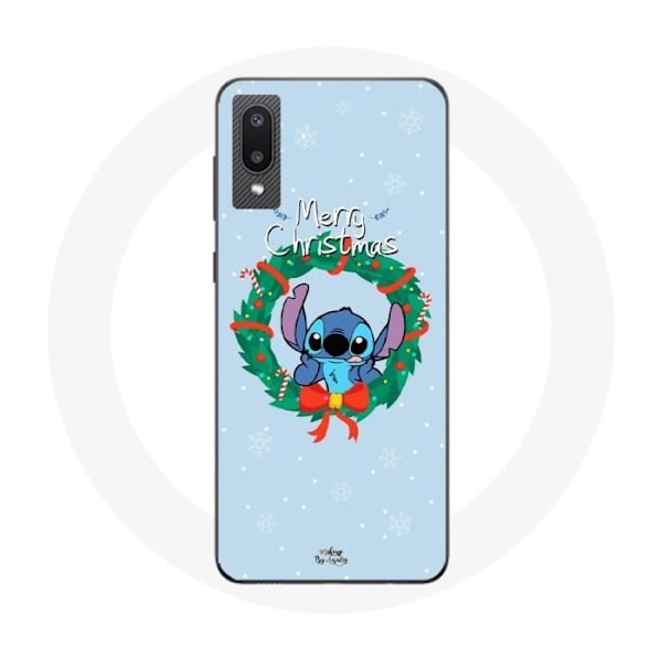 Coque för Samsung Galaxy A02 Stitch snö glad jul blå