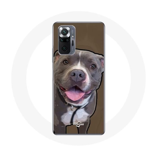 Coque för Xiaomi Redmi Note 10 Pro Vit Grå Pitbull Hund