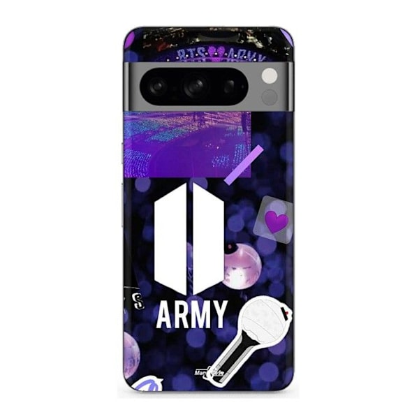 Coque - MANIACASE - Google Pixel 8a Pro - Svart - Flexibel - BTS armé logotyp Svart