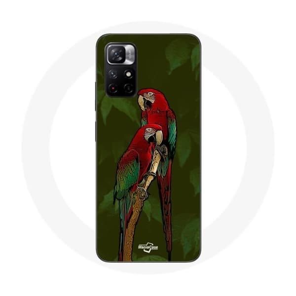 Coque - Ara macao - Redmi Note 11 5G - Blød - Rød - Papegøjemønster Röd