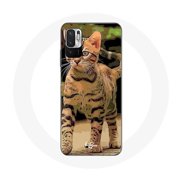 Skyddande skal för Xiaomi Redmi Note 10T 5G Bengal katt ras tecknad serie