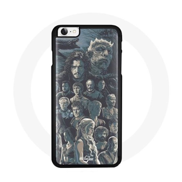 Coque för Iphone 6 Game of Thrones Säsong 8 Järntronen Affisch Karaktärer Grå Bakgrund