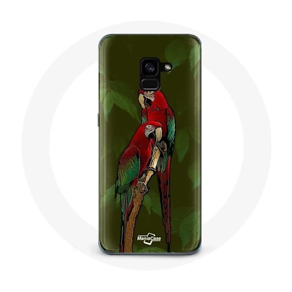 Skyddsfodral för Samsung Galaxy A8 Plus Pionus Papegoja Röd