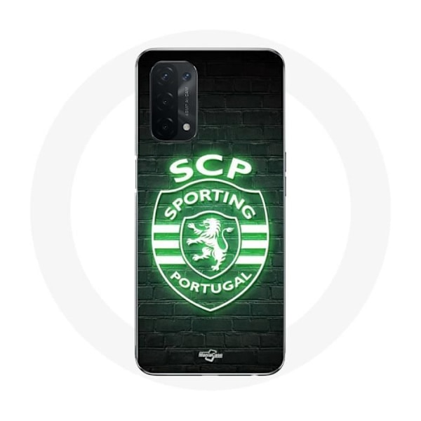 Coque för Oppo A74 5G scp sporting portugal lysande svart bakgrund