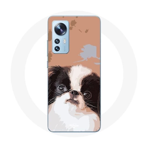 Skal för Xiaomi Mi 12 / 12X Japansk Spaniel Svart och Vit Hundras