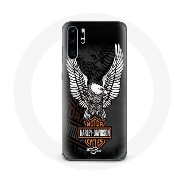 Cover til Huawei P30 Pro - Harley Davidson - Ørn logo - Hård - Sort - Beskyttelse