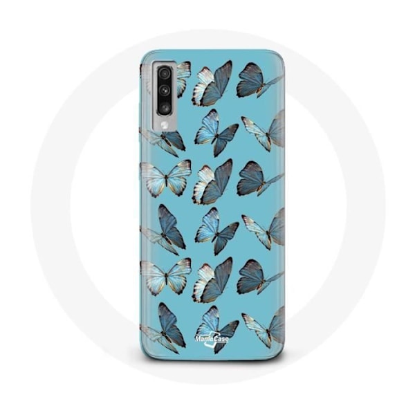 Skydd för Samsung Galaxy A50 Fjärilar Blå bakgrund