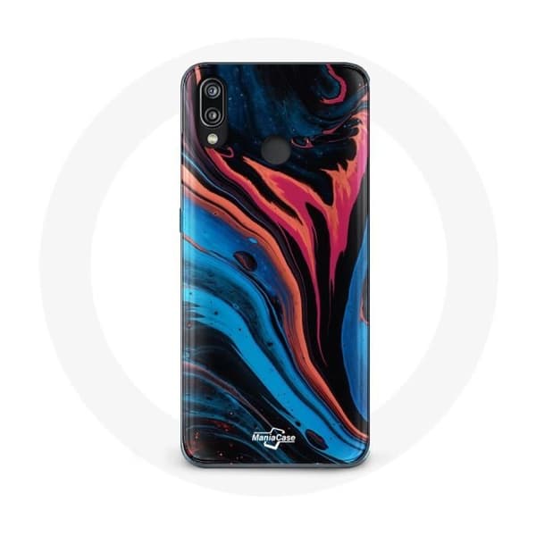 Cover til Huawei P20 Lite Abstrakt tekstur blå sort rød