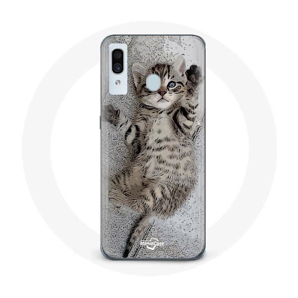 Coque - Samsung - Galaxy A40 - Blød - Bengal Kat - Grå
