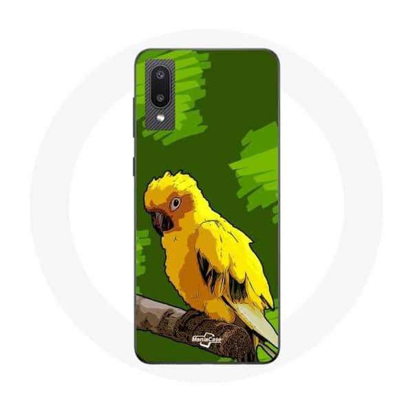 Cover til Samsung Galaxy A02 Gule Undulater på Grøn Baggrund