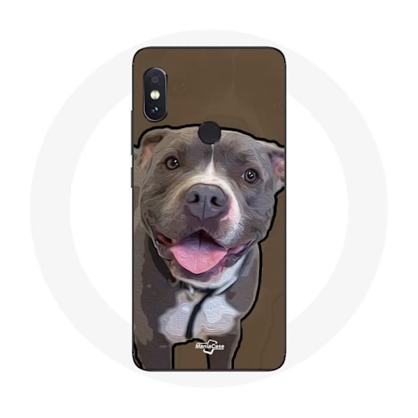 Coque för Xiaomi Redmi Note 5 AI Dual Camera Pitbull Hund Vit Grå