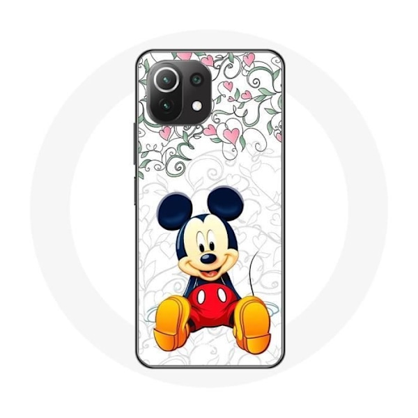 Skydd för Xiaomi Mi 11 Lite Mickey Mouse Blommor Hjärta