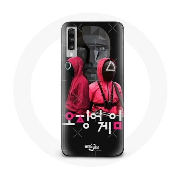 Coque för Samsung Galaxy A70 Squid Game Affisch masker soldater logo koreanska