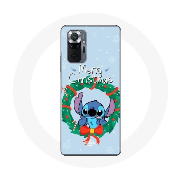 Coque för Xiaomi Redmi Note 10 Pro Stitch snö glad jul blå