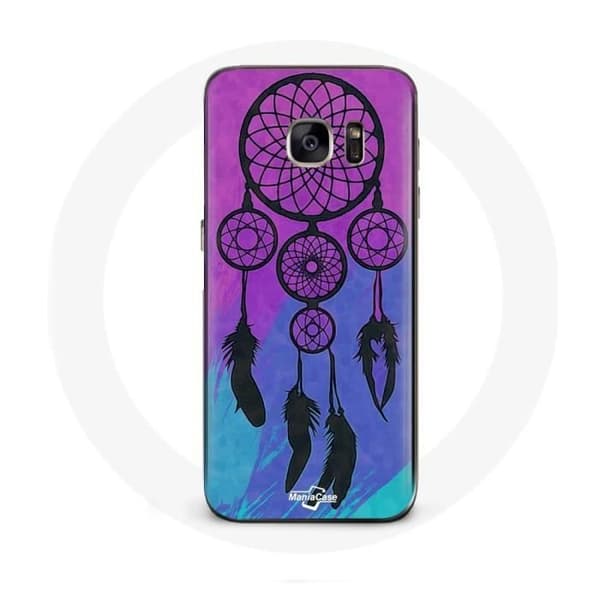 Cover til Samsung Galaxy S6 Edge Drømmefanger Sort Blå og Lilla Baggrund