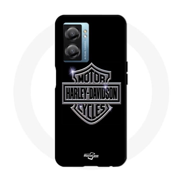 Coque Oppo A77 5G Harley Davidson logotyp motorcyklar grått framsidan svart