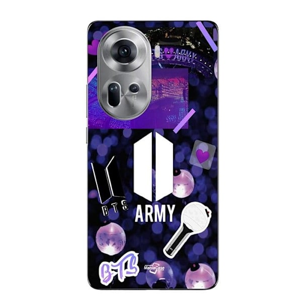 Coque för Oppo Reno 11 5g BTS armé logotyp Bangtan Subs Maniacase Svart