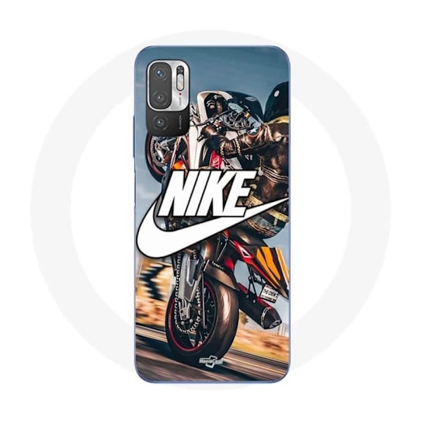 Coque Maniacase för Redmi Note 10T 5G nike logotyp vit motorcykelhjul