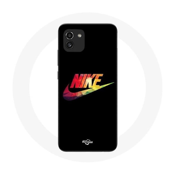 Coque för Samsung Galaxy A03 Nike-logotyp med svart bakgrund