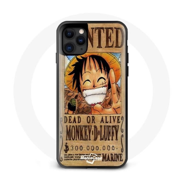 Coque Maniacase för iPhone 12 mini One Piece Luffy wanted - svart