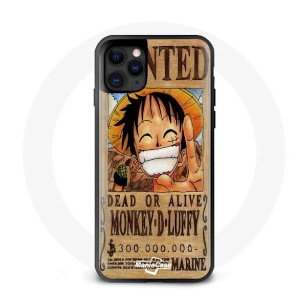 Coque - Maniacase - iPhone 12 Mini - One Piece Luffy Wanted - Silikon - Svart svart