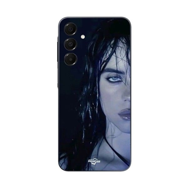 Coque För Samsung Galaxy A15 billie eilish ansikte svart bakgrund Maniacase SVART