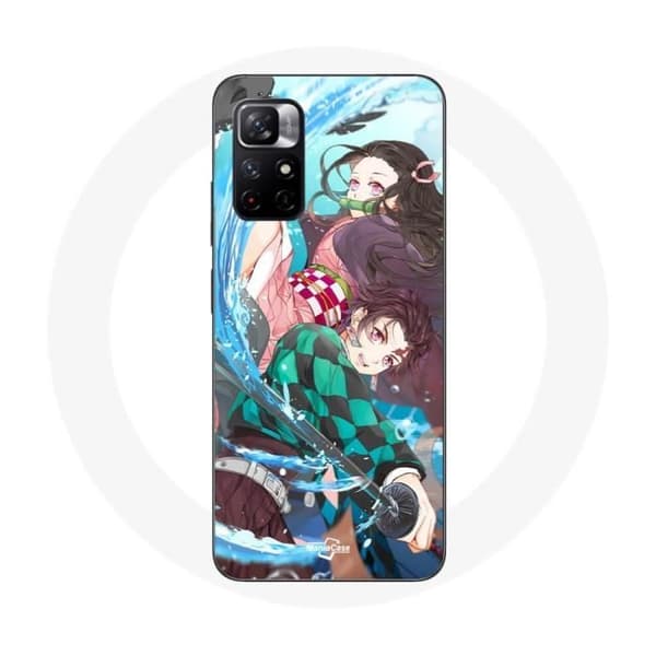 Coque - Maniacase - Redmi Note 11 5G - Tanjiro og Nezuko - Blød - Anime
