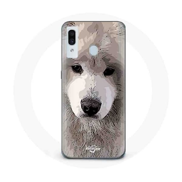 Coque - Samojedi - Samsung Galaxy A20 - Pehmeä - Harmaa - Koirarotu Grå