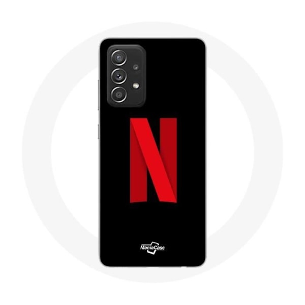 Coque för Samsung Galaxy A52 Netflix-logotyp röd med svart bakgrund