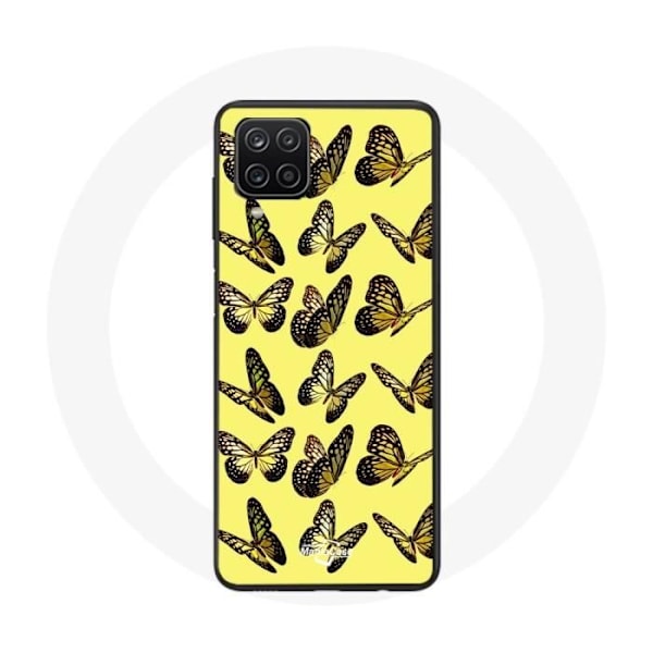 Coque Samsung Galaxy A12 Fjäril gul bakgrund