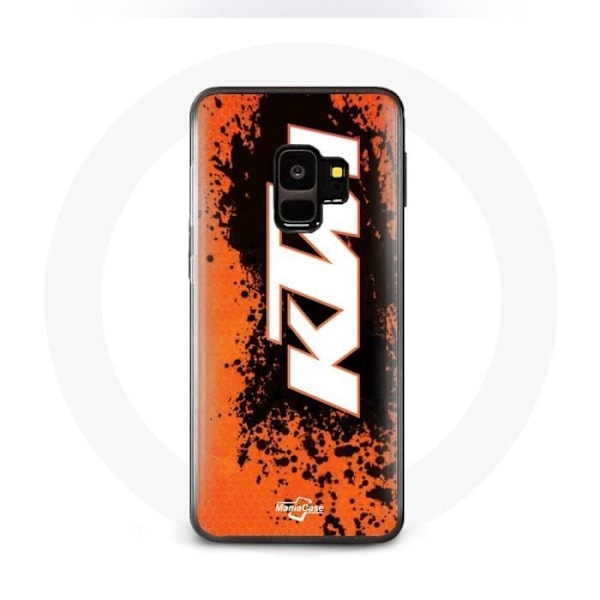 Coque Samsung Galaxy S9 KTM-logotyp vit bakgrund orange