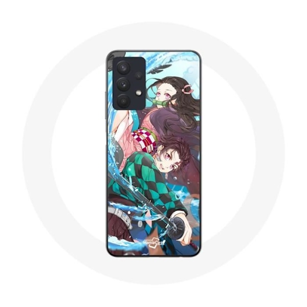 Coque för Samsung Galaxy A32 5G Tanjiro och Nezuko Demon Slayer Kimetsu no Yaiba Anime - Maniacase