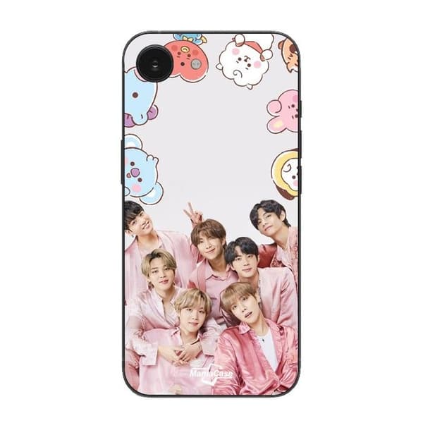 Coque Maniacase Pour Iphone 16E Kpop BTS Rose Svart