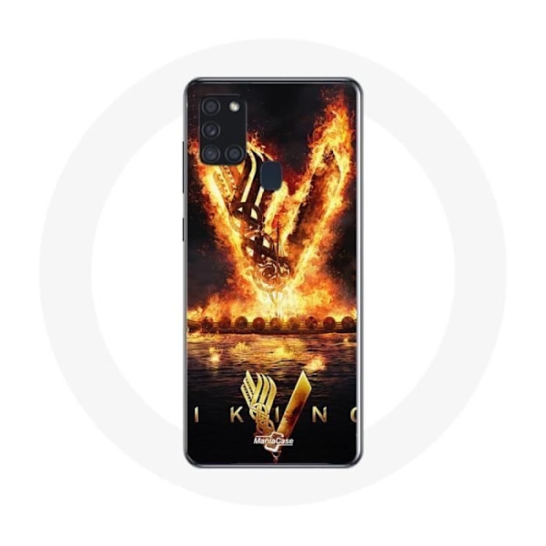 Coque - Vikings - Galaxy A21S - Logo V Eldsvärd - Svart - Hård Skydd Svart