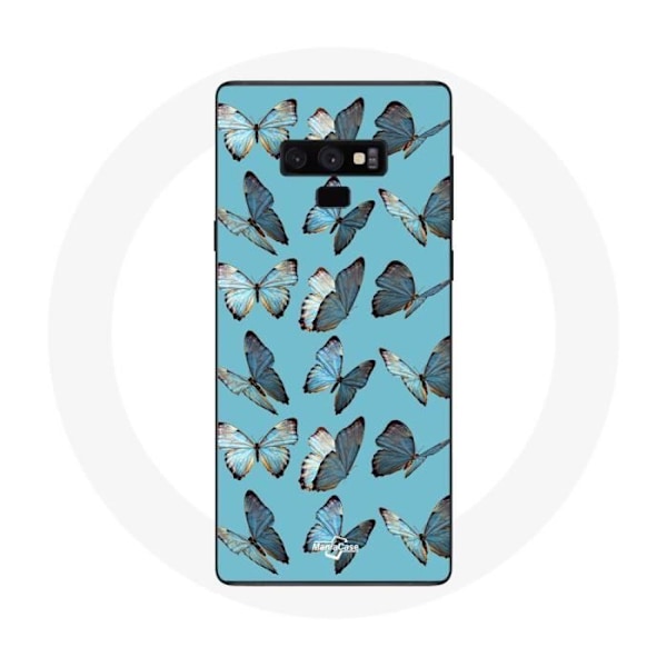 Coque - Samsung - Galaxy Note 9 - Fjärilar - Snygg - Syntetiskt skydd Blå
