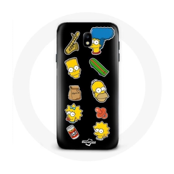 Samsung Galaxy J3 2017 skal med Simpsons klistermärken svart bakgrund
