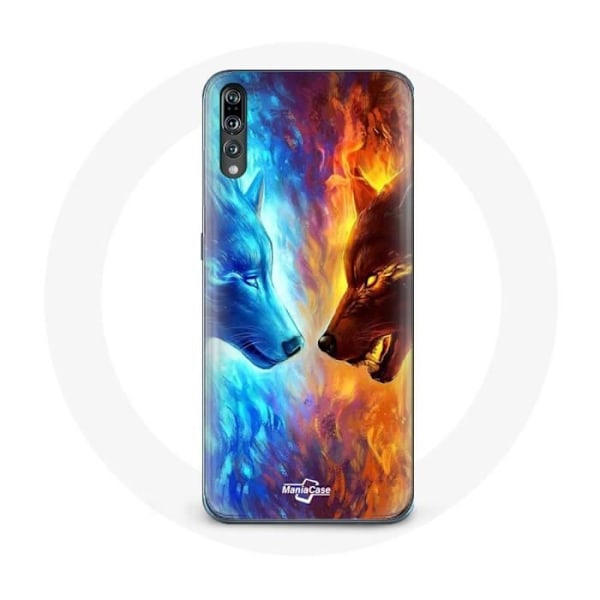 Coque för Huawei P20 Is- och eldvarg