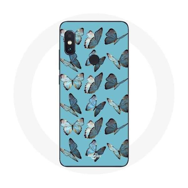 Coque - Xiaomi - Redmi Note 5 Pro - Pehmeä - Perhoset - Sininen Blå