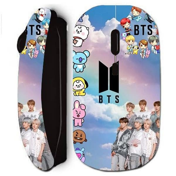 Trådløs mus - Kpop - BTS - Sort - 2024 - Leveres med nano USB-nøgle