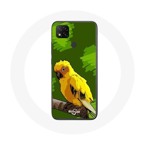 Coque Xiaomi Redmi 9C Fåglar av Papegojor gul Grön Bakgrund