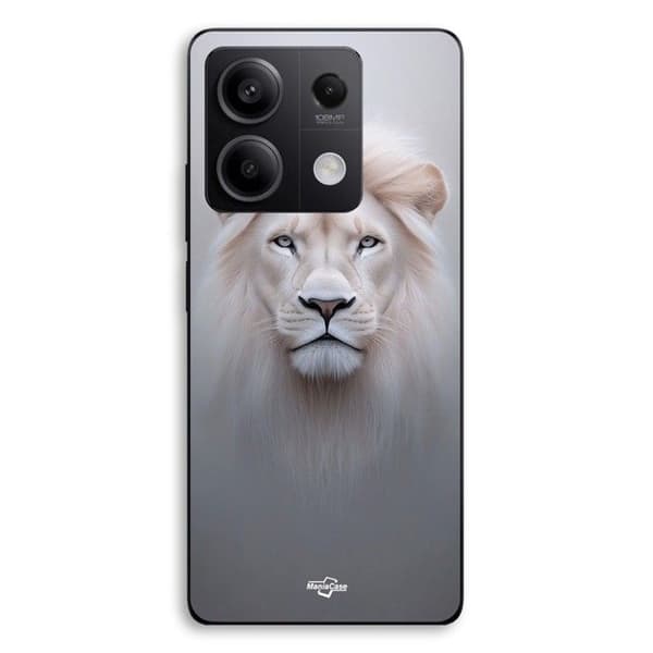 Skydd för Xiaomi Redmi Note 13 5G Vit Lejon Maniacase Svart