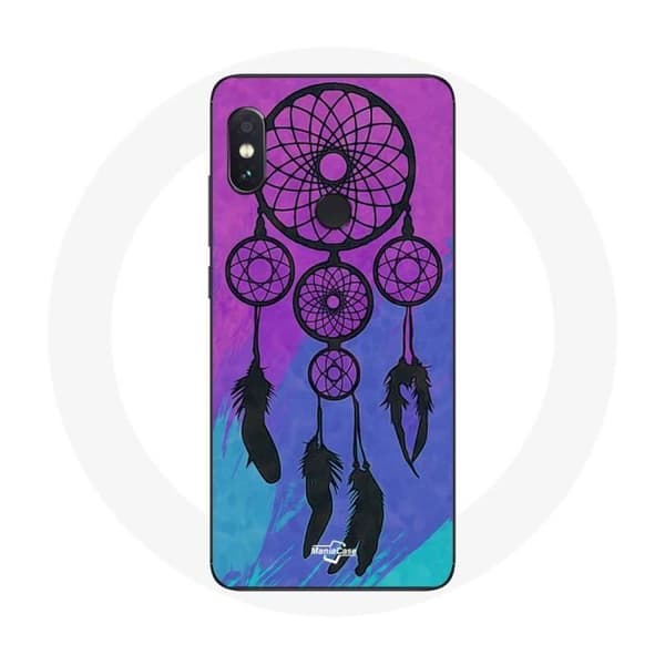 Cover til Xiaomi Redmi Note 5 Pro Drømmefanger Sort Blå og Lilla Baggrund